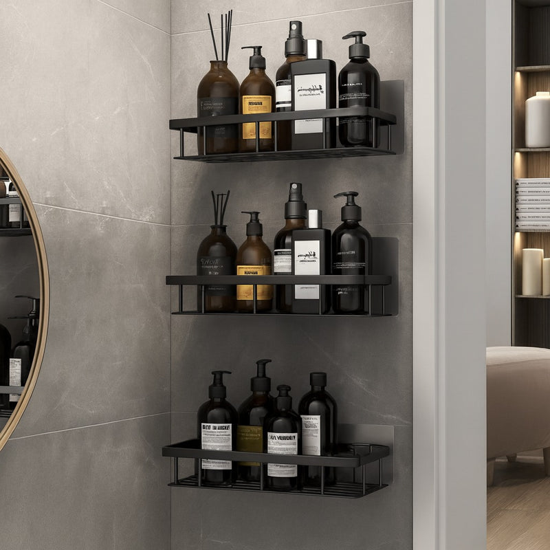 Prateleiras FixBlack - Kit com 2 unidades + Adesivos FixMax™ de BRINDE